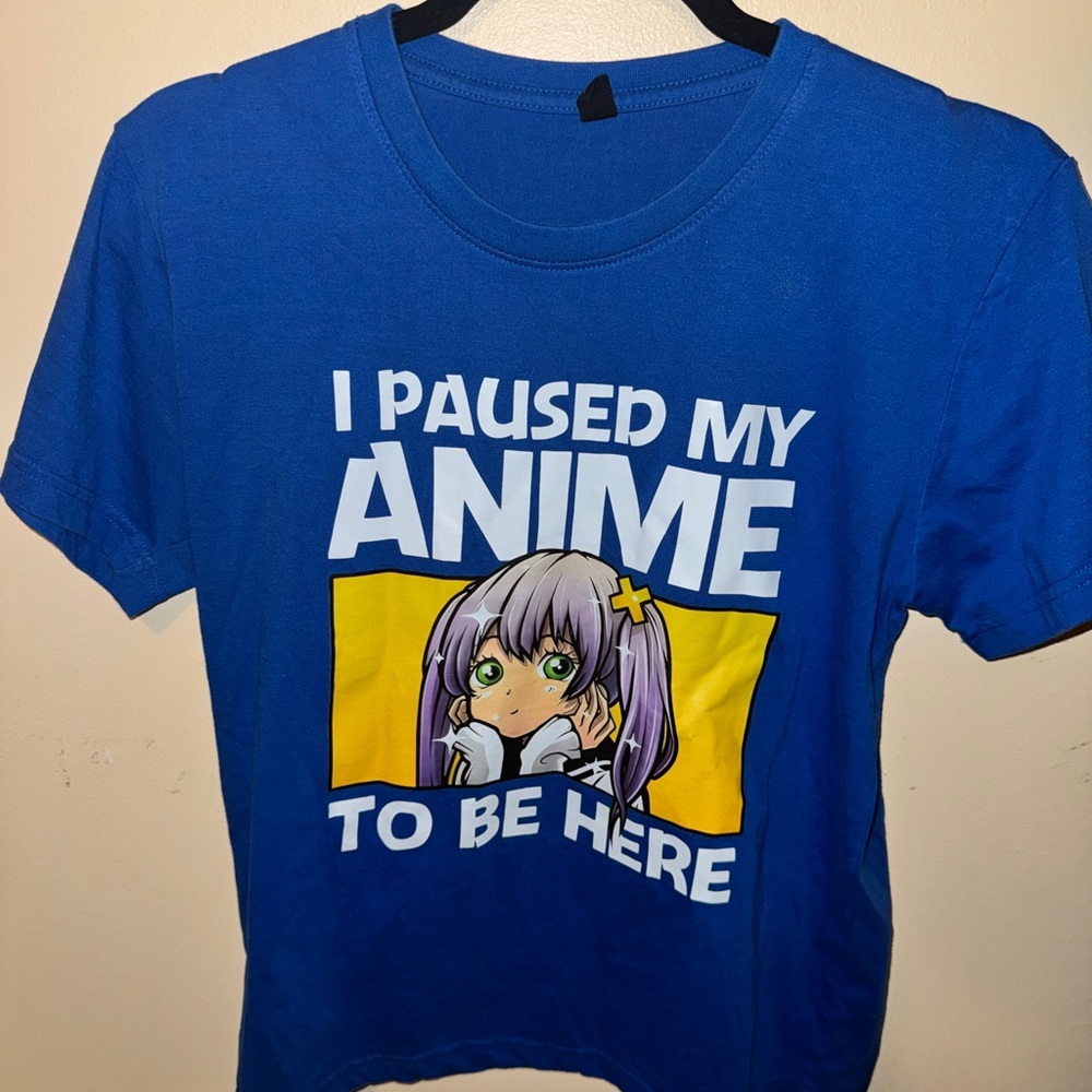 Blue Anime Graphic T-Shirt
